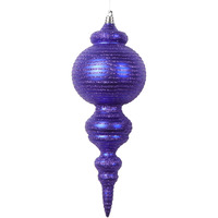 Vickerman 10" Matte Purple Finial Ornament 2 per bag.