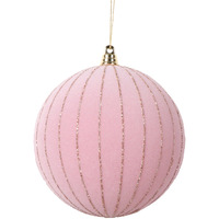 Vickerman 4.7" Light Pink Round Ornament 3 per bag.