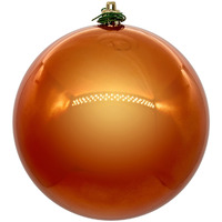 Vickerman 10" Burnish Orange Pearl UV Drilled Ball Ornament 1 per bag.