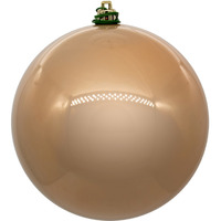 Vickerman 10" Cafe Latte Pearl UV Drilled Ball Ornament 1 per bag.