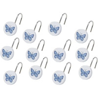 Lavender Luster Butterfly Bath Collection - Set of 12 Shower Hooks