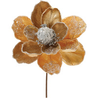 Beaded Gold Magnolia Flower Stem (Set of 2)