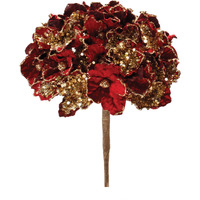 Beaded Burgandy Hydrangea Flower Stem (Set of 2)