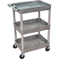 Luxor 3 Shelf Gray Tub Cart