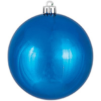 Vickerman 12" Blue Shiny Ball UV Drilled Cap - N593002DSV