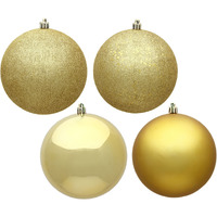 Vickerman 6" Gold 4 Finish Ball Orn Box of 4 - N591508BX