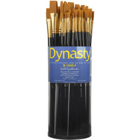 Dynasty B-1650 Art Education Flat Paint Brushes, Classroom Cylinder, Set of 60