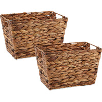 DII Medium Dark Brown Water Hyacinth Basket Set/2