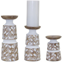 Candle Holder (Set of 3) 5.5"H, 8"H, 10.25"H Resin