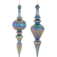 Irredescent Glass Finial Drop Ornament (Set of 6)