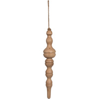 Vickerman 15" Light Natural Turned Wood Finial Ornament 2 per bag.