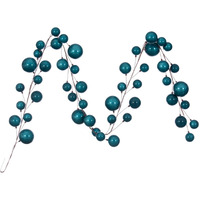 10' Dark Teal Pearl Branch Ball Garland