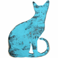 GDeBrekht 98112-18 Cat Sign Rustic Handcrafted Wooden Wall Art - 18 in.