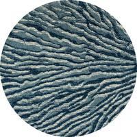 Art Carpet 25894 5 ft. Troy Collection Ripple Woven Round Area Rug  Blue