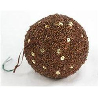 100 mm Sequin Ball Ornament  Brown