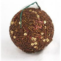 80 mm Sequin Ball Ornament, Brown