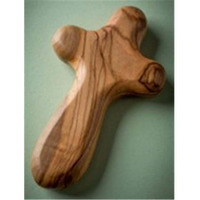 Olive Wood Cross - Small Holding - 3.5 in.