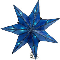 10-Light 7 Point Blue Capiz Star Treetop