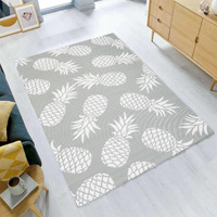 4 x 6 ft. Fiesta Gray with Pineapples Outdoor Plastic Rectangle Area Rug