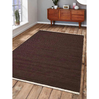 5 x 8 ft. UBSD00111 Hand Woven Flat Weave Kilim Wool Solid Area Rug - Dark Brown