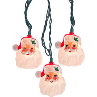 10-Light Santa Head Light Set with UL Certified