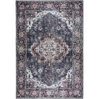 L'BAIET  L'Baiet Jasmine Grey Distressed Washable 5 ft. x 7 ft. Area Rug - Grey - 5' x 7'