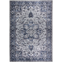 L'BAIET  L'Baiet Lyla Blue Traditional Washable 8 ft. x 10 ft. Area Rug - Blue - 8' x 10'