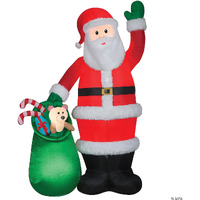 107 in. Airblown Luxe Santa with Toy Bag Inflatable Christmas Outdoor Yard Decoration