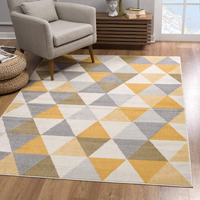 2 x 5 ft. Triangular Lattice Rectangle Rug, Yellow