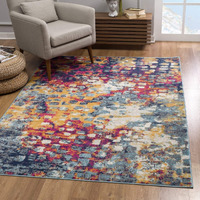 2 x 6 ft. Abstract Painting Rectangle Rug, Multicolored