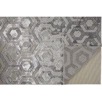 2 x 3 ft. Gray Taupe & Silver Abstract Stain Resistant Rectangle Area Rug