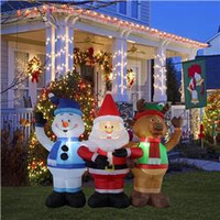 6 ft. Santa Snowman & Deer Trio Inflatable