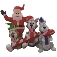 6 ft. Inflatable Santa with Dogs