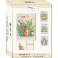 Shared Blessings-Childrens Birthday-Woodland Critters Boxed Card - Pack of 12