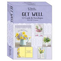 Bouquets of Cheer Get Well Boxed Card - Pack of 12