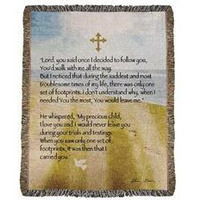 50 x 60 in. Walk with Me Footprints Tapestry Throw