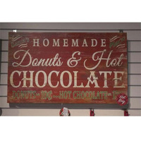 30 x 18 in. Homemade Donuts & Hot Chocolate Wooden Plaque - Multi Color