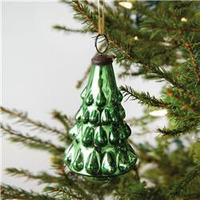 Christmas Tree Mercury Glass Ornament - Set of 4 - Box of 4