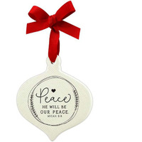 Doodle Peace Ribbon Hang Christmas Ornament