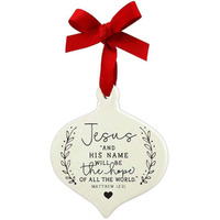 Doodle Jesus Ribbon Hang Christmas Ornament