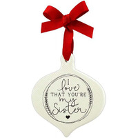 Doodle Sister Ribbon Hang Christmas Ornament