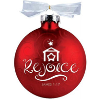 4 in. Rejoice Swirl Red Christmas Ornament