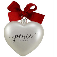 Heart Peace Ribbon Hang Christmas Ornament