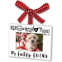 Frame Furry Friend Ribbon Hang Christmas Ornament