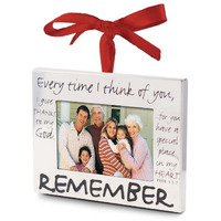 Remember Frame Metal Christmas Ornament