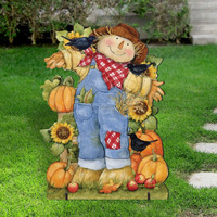 12 x 9 in. Outdoor Holiday Free Standing Scarecrow Garden Decor