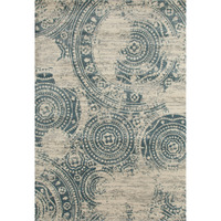 Milan Collection Coins Woven Area Rug - Blue - 2 x 4 ft.