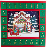 14.3 in. Battery-Operated Santa Toy Shop Advent Calendar