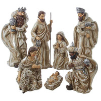 3-13 in. Resin Nativity Table Piece Figurine - 7 Piece