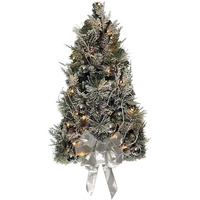 26 in. Pre-Lit Snowy Silver Wall Tree